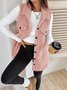 Women's Autumn And Winter Lapel Buttoned Plush Vest Jacket Loose Temperament Commuting Imitation Lambskin