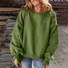 Casual Crew Neck Plain Sweatshirt