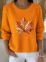 Women Cotton Floral Long Sleeve Comfy Vintage Sweater