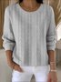 Women Cotton Geometric Long Sleeve Comfy Vintage Sweater