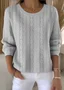 Women Cotton Geometric Long Sleeve Comfy Vintage Sweater