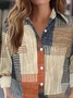 Shirt Collar Regular Sleeve Long Sleeve Abstract Buckle Regular Loose Button Up Shirt Shirt For Women