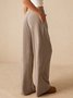 Women Plain Long Elastic Waist Pants Casual Spring/Fall Trousers
