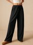 Women Plain Long Elastic Waist Pants Casual Spring/Fall Trousers