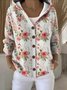 Women Cotton Floral Long Sleeve Comfy Casual Cardigan