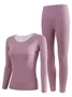 Women Plain Two-Piece Set Daily Long Sleeve Casual Spring/Fall Top With Pants Matching Set