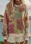 Casual Crew Neck Floral Sweatshirt