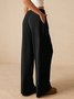 Women Plain Long Elastic Waist Pants Casual Spring/Fall Trousers