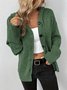 Women Spring/Fall Outerwear Vintage Split Joint Plain Long Sleeve Jacket