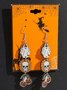 Halloween Themed Wooden Earrings Funny Cartoon Ghost Pumpkin Skull Kitten Long Pendant Party Decoration Earrings