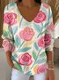 Women Cotton Floral Long Sleeve Comfy Casual Sweater
