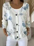 Women Floral Long Sleeve Comfy Casual Cardigan