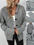 Women Spring/Fall Outerwear Vintage Split Joint Plain Long Sleeve Jacket