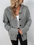 Women Spring/Fall Outerwear Vintage Split Joint Plain Long Sleeve Jacket