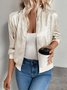 Women Spring/Fall Outerwear Casual Plain Long Sleeve Jacket