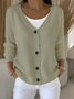 Women Plain Long Sleeve Comfy Casual Cardigan