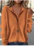 Women Plain Long Sleeve Comfy Vintage Cardigan