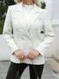 Women Geometric Spring/Fall Outerwear Casual Long Sleeve Shawl Collar Regular Blazer
