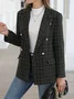Women Geometric Spring/Fall Outerwear Casual Long Sleeve Shawl Collar Regular Blazer