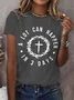 Casual Cross Crew Neck Short Sleeve T-shirt