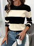 Women Striped Long Sleeve Comfy Casual Printing Sweater