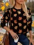 Women Maple Leaf Long Sleeve Comfy Casual Printing Sweater