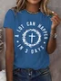 Casual Cross Crew Neck Short Sleeve T-shirt
