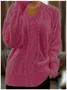 Women Cotton Plain Long Sleeve Comfy Casual Sweater