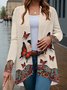 Women Spring/Fall Outerwear Vintage Butterfly Long Sleeve V Neck Jacket