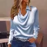 Cowl Neck Long Sleeve Plain Regular Regular Fit Shirt For Women