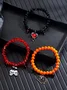 Hot Selling Orange Rice Beads Crystal Metal-plated Polymer Clay Pumpkin Skull Pendant Halloween Beaded Bracelet