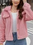 Women Spring/Fall Outerwear Vintage Split Joint Plain Long Sleeve Shawl Collar Jacket