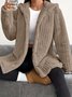 Women Spring/Fall Outerwear Casual Plain Long Sleeve Teddy Fleece Hoodie Jacket