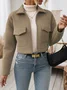 Women Spring/Fall Outerwear Casual Plain Long Sleeve Shawl Collar Jacket