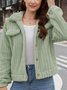 Women Spring/Fall Outerwear Vintage Split Joint Plain Long Sleeve Shawl Collar Jacket