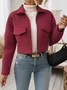 Women Spring/Fall Outerwear Casual Plain Long Sleeve Shawl Collar Jacket