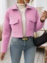Women Spring/Fall Outerwear Casual Plain Long Sleeve Shawl Collar Jacket
