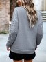 Women Cotton Plain Long Sleeve Comfy Casual Sweater