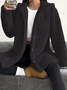 Women Spring/Fall Outerwear Casual Plain Long Sleeve Teddy Fleece Hoodie Jacket