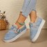 Casual Color Block Slip On Flat Heel Shallow Shoes