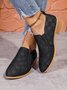 Vintage Geometric Slip On Block Heel Shallow Shoes