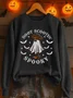 Vintage Crew Neck Halloween Cute Ghost Print Sweatshirt