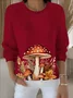 Women Halloween Long Sleeve Comfy Vintage Sweater