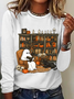 Crew Neck Long Sleeve Halloween Regular Medium Elasticity Loose Blouse For Women