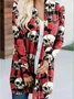 Women Spring/Fall Outerwear Vintage Floral Long Sleeve V Neck Jacket