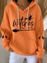 Vintage Halloween Witch Pattern Comfy Loose Hoodie