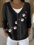 Women Cotton Animal Long Sleeve Comfy Casual Cardigan