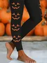Women Halloween (pumpkin) Casual All Season Printing Long Leggings