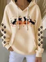 Casual Halloween Cat Pumpkin Art Print Hoodie Comfy Hoodie