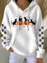 Casual Halloween Cat Pumpkin Art Print Hoodie Comfy Hoodie